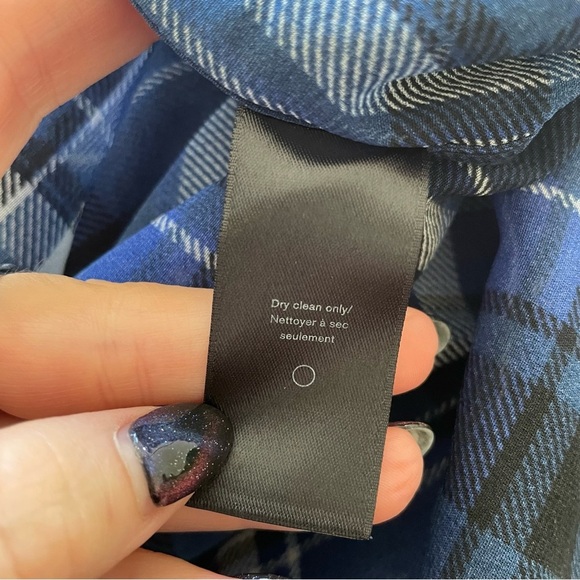 Rag & Bone Sheer Stretch Silk Long Sleeve Plaid Button Up Shirt EUC Size XS - Picture 9 of 10